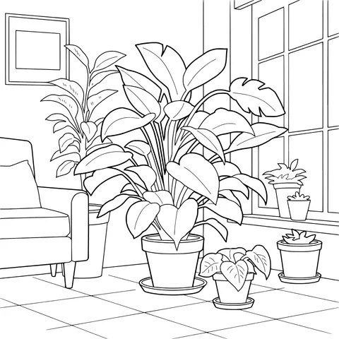 Indoor Green Plant Scene