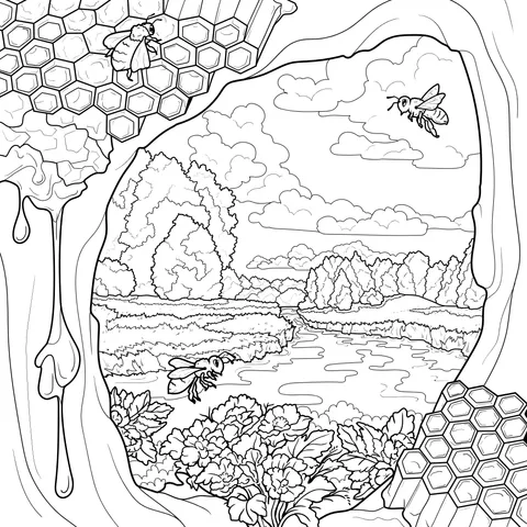 Bee - scene Outside the Tree Hole