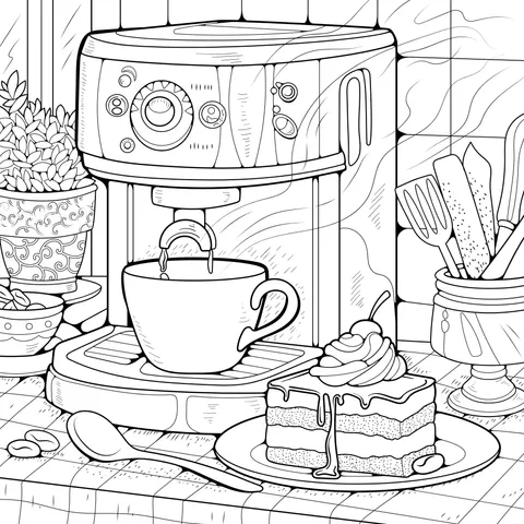 Coffee and Cake in the Kitchen