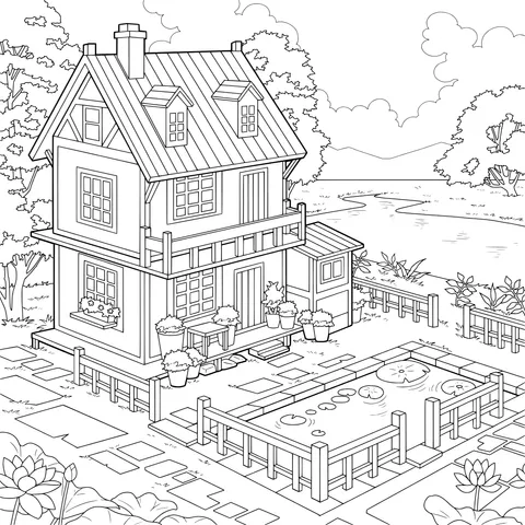 Rural Cottage Landscape