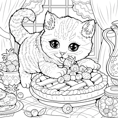 Cute Kitten and Delicious Desserts