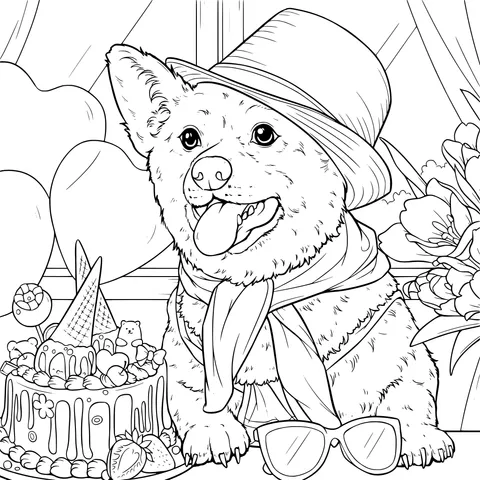 Cute Dog Wearing a Hat in a Joyful Moment