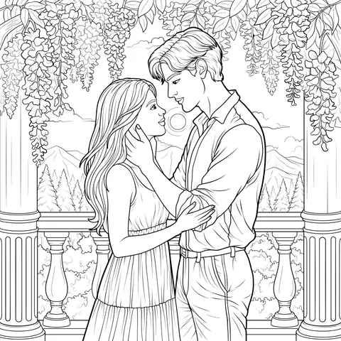 Romantic Couple in Embrace