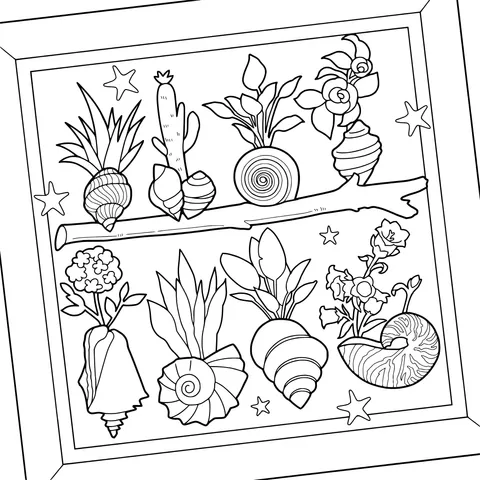 Shell and Flower Decorative Painting
