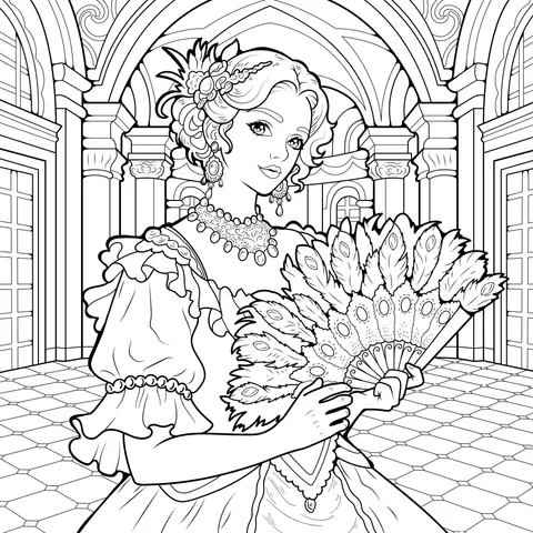Lady in Vintage Courtly Attire
