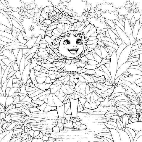 Purple - clad Fairy in the Flower Bush