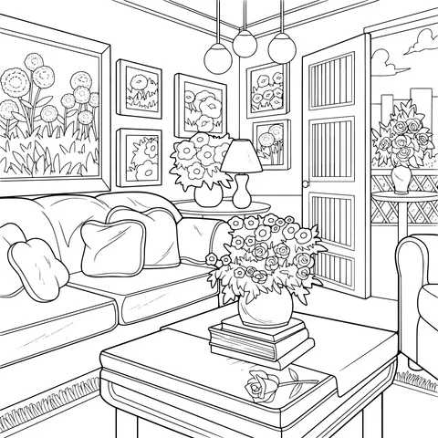 Cozy Flower - filled Living Room