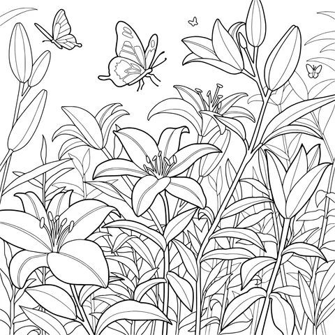 Lilies and Butterflies
