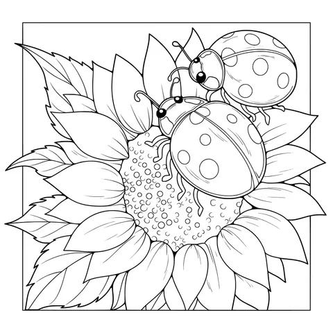 Sunflower and Ladybugs