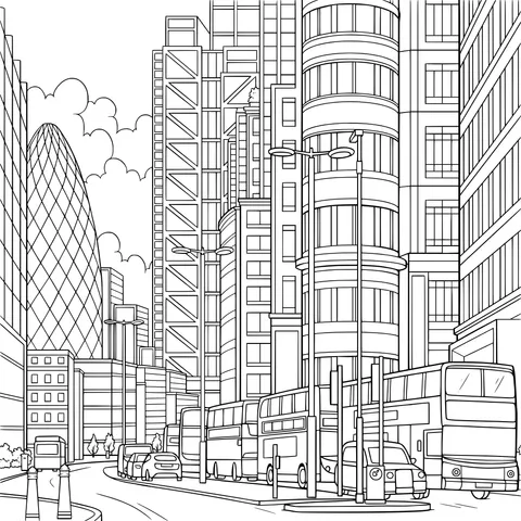 Busy Urban Street Scene