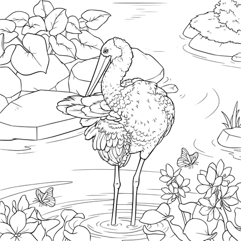 Flamingo by the Water