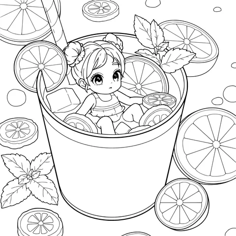 Adorable Kid in a Cup in Summer Scene