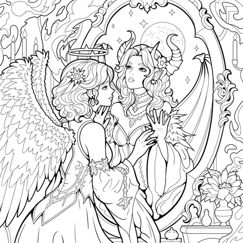 Confrontation between an Angel and a Demon