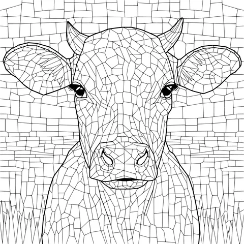 Mosaic - style Cow Image