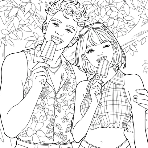 Sweet Couple in Summer