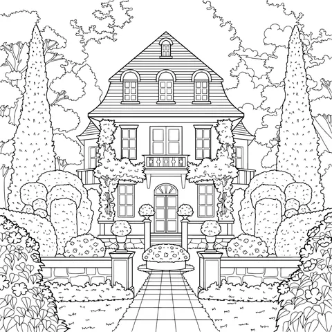 Elegant House in a Delicate Garden