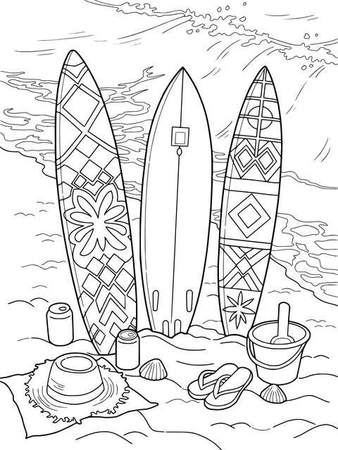 Surfboards on the Beach