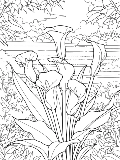 Beautiful Calla Lily Scene