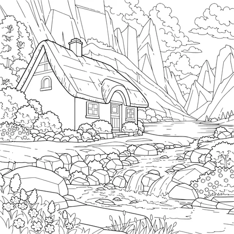 Beautiful Scenery of a Mountain Cottage