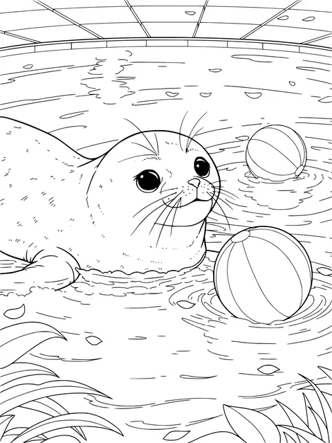 Seal in the Swimming Pool