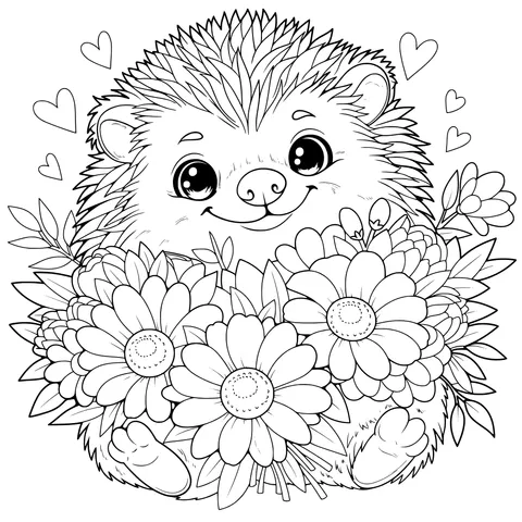 Flower - holding Hedgehog