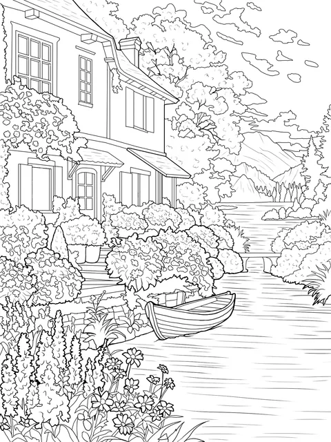 Flower - filled Cottage by the River