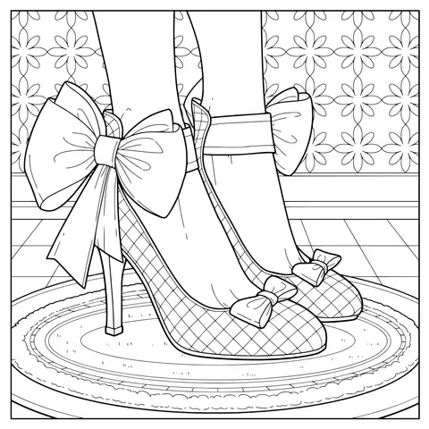 Red Bow - adorned High - heeled Shoes