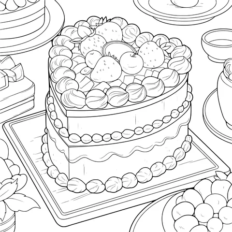 Delicate Heart - shaped Fruit Cake