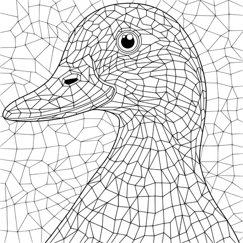 Mosaic - style Duck Head