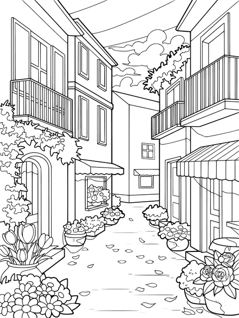 Romantic Flower - lined Alley