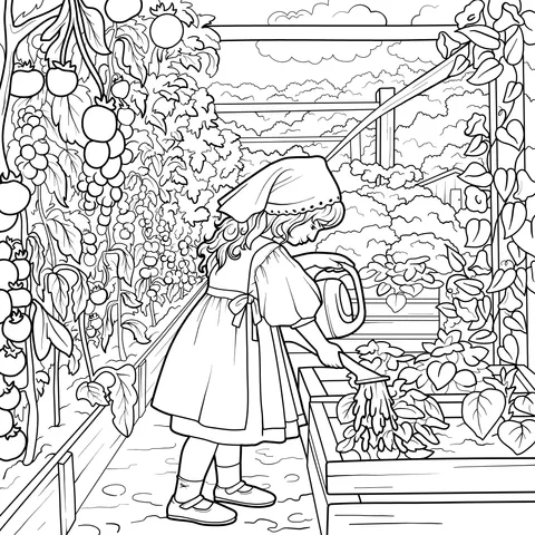 A Girl's Garden - watering Time