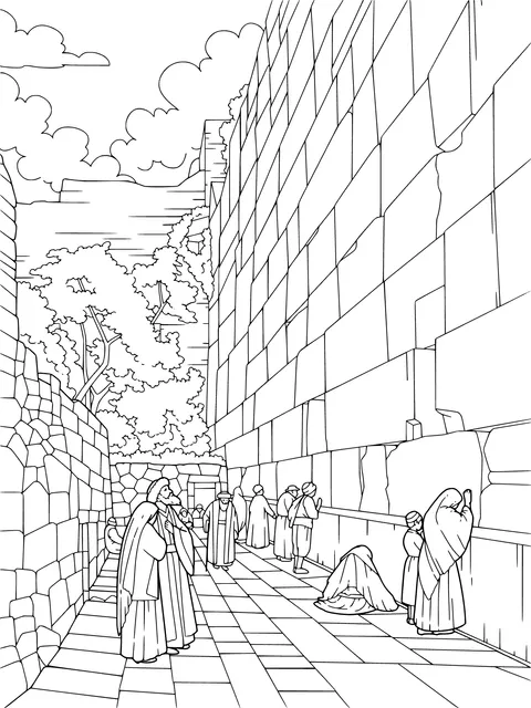 Scene of the Western Wall in Jerusalem