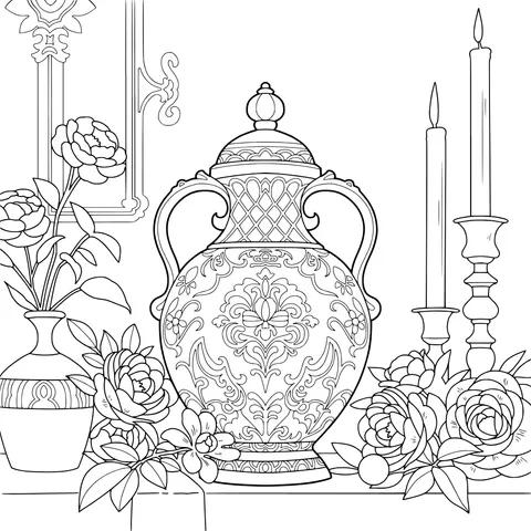Classical Vase and Floral Still - life