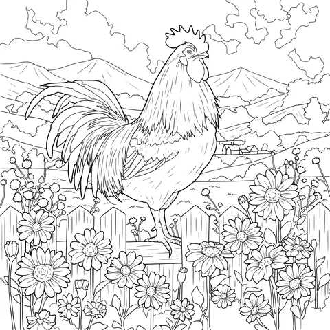 Rooster in the Countryside