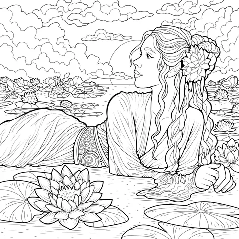 Woman in the Lotus Pond