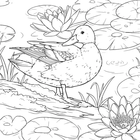 Wild Duck in the Pond