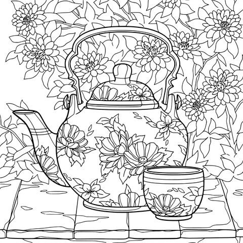 Floral - patterned Teapot
