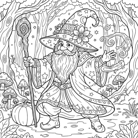 Magic Wizard in the Forest