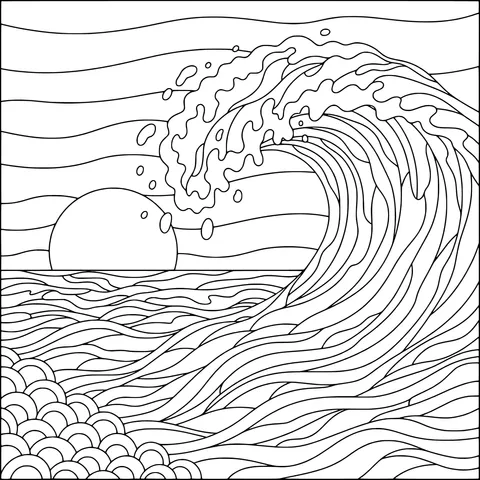 Gorgeous Wave and Setting - Sun