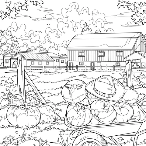 Autumn Farm Scene