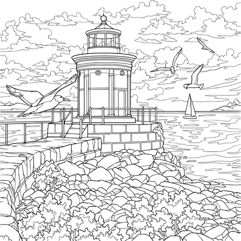 Beautiful Lighthouse by the Sea