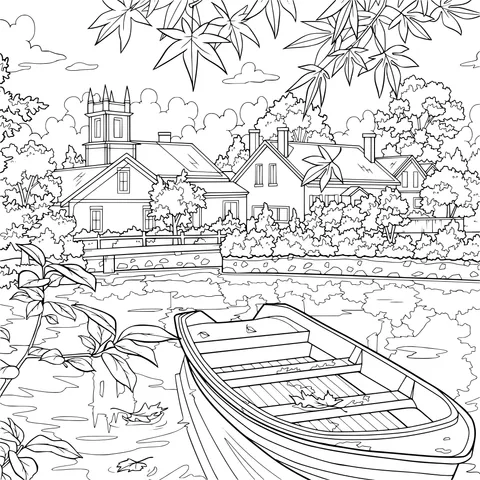 Autumn Lakeside Scenery