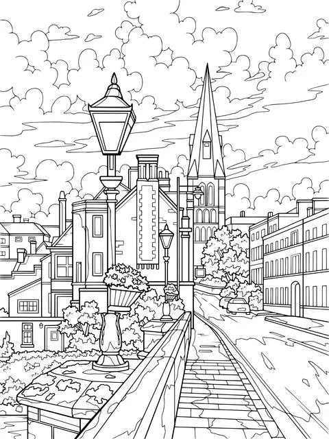 Dreamy Town Landscape