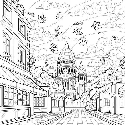 Autumn City Street Scene