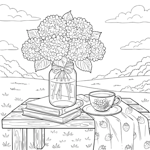 Tea - flower Time in the Countryside