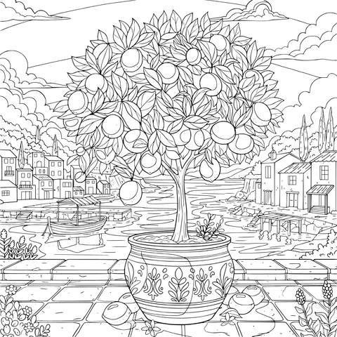 Potted Lemon Tree Landscape