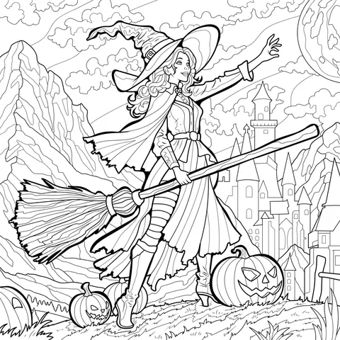 Witch in a Magical Scene