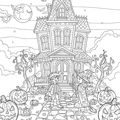 Magical Halloween Night Scene