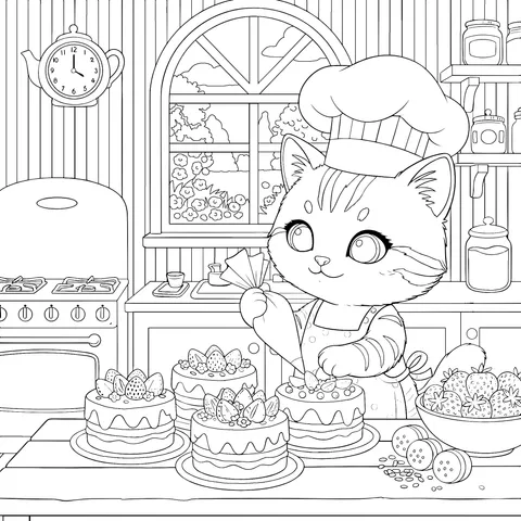 Cute Cat Baking