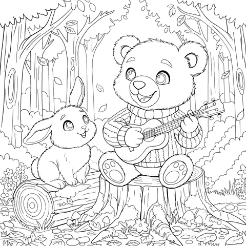 Musical Companions in the Autumn Forest